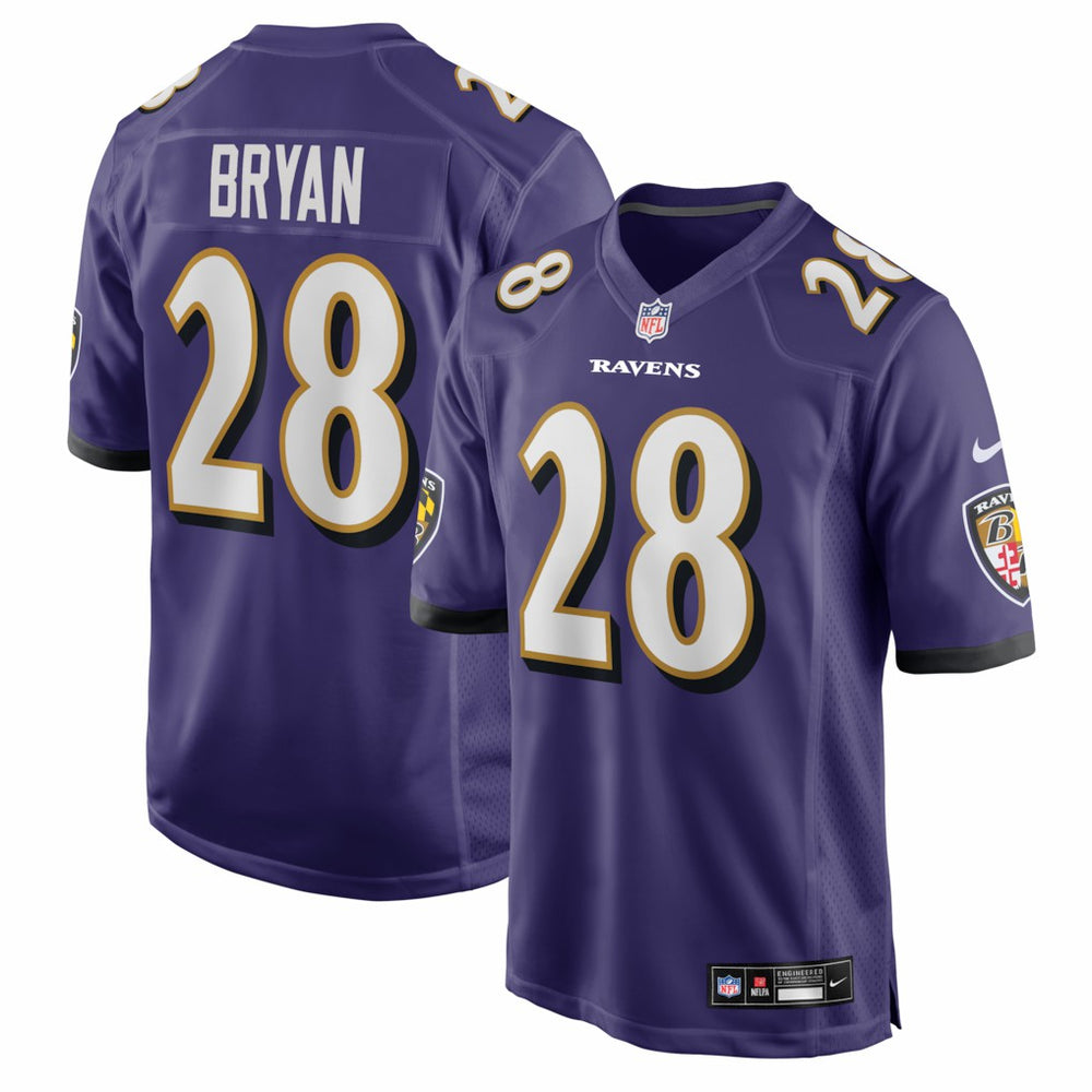 Taven Bryan Baltimore Ravens Team Game Jersey - Purple - Nike