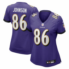 Cornelius Johnson Baltimore Ravens Women's Team Game Jersey - Purple - Nike