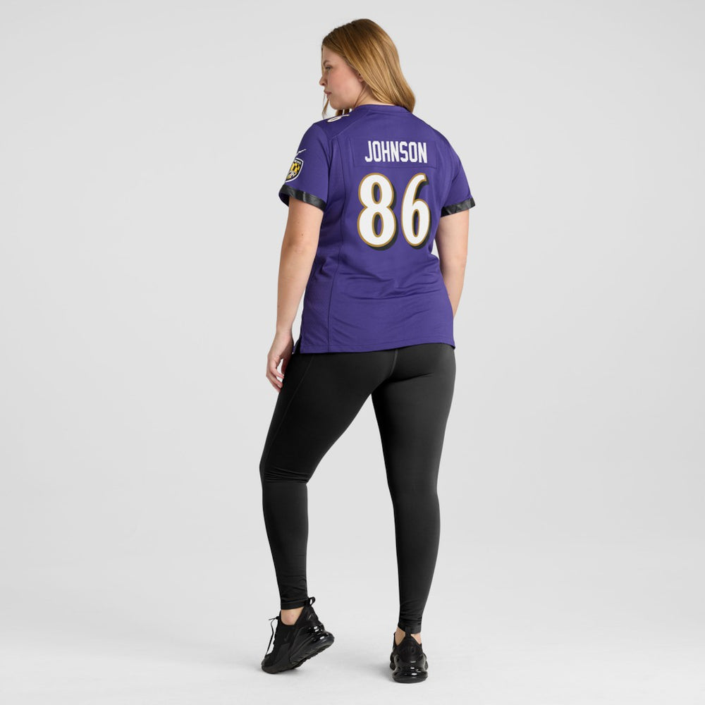 Cornelius Johnson Baltimore Ravens Women's Team Game Jersey - Purple - Nike