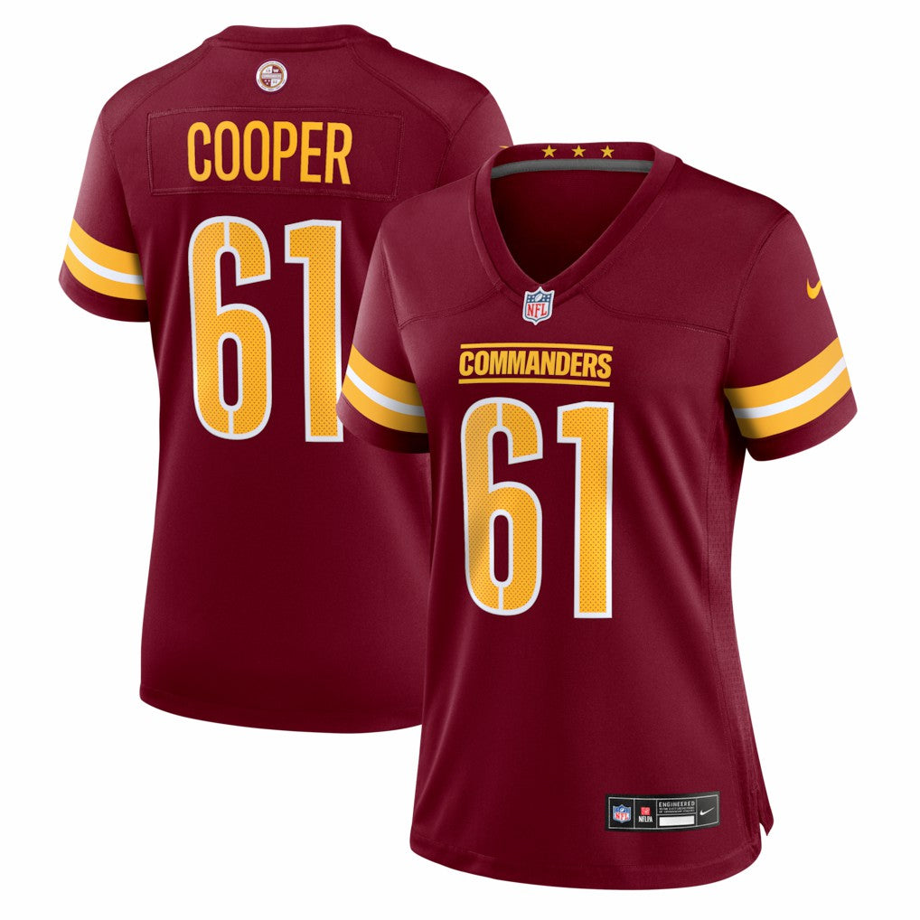 Tyler Cooper Washington Commanders Women's Team Game Jersey - Burgundy - Nike
