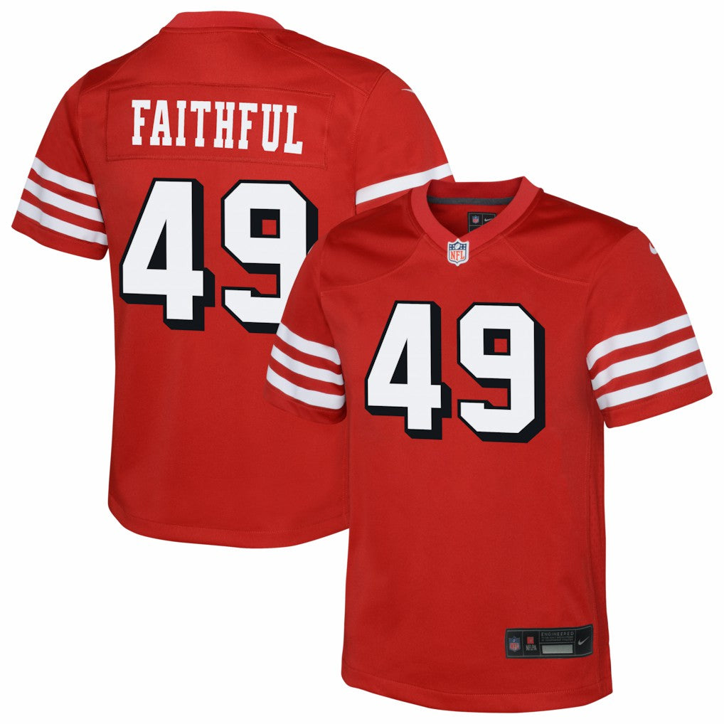 The Faithful San Francisco 49ers Youth Alternate 2 Game Jersey - Scarlet - Nike