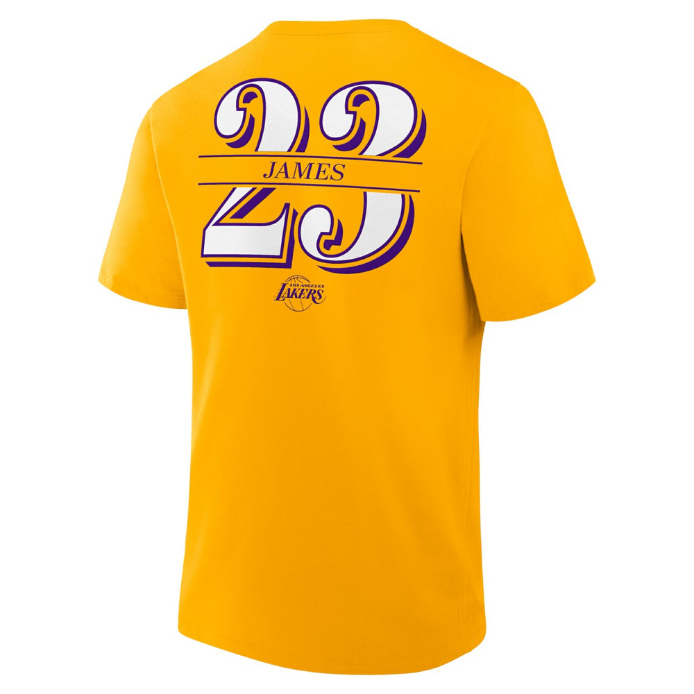Fanatics LeBron James Los Angeles Lakers In The Paint Name & Number T-Shirt Gold