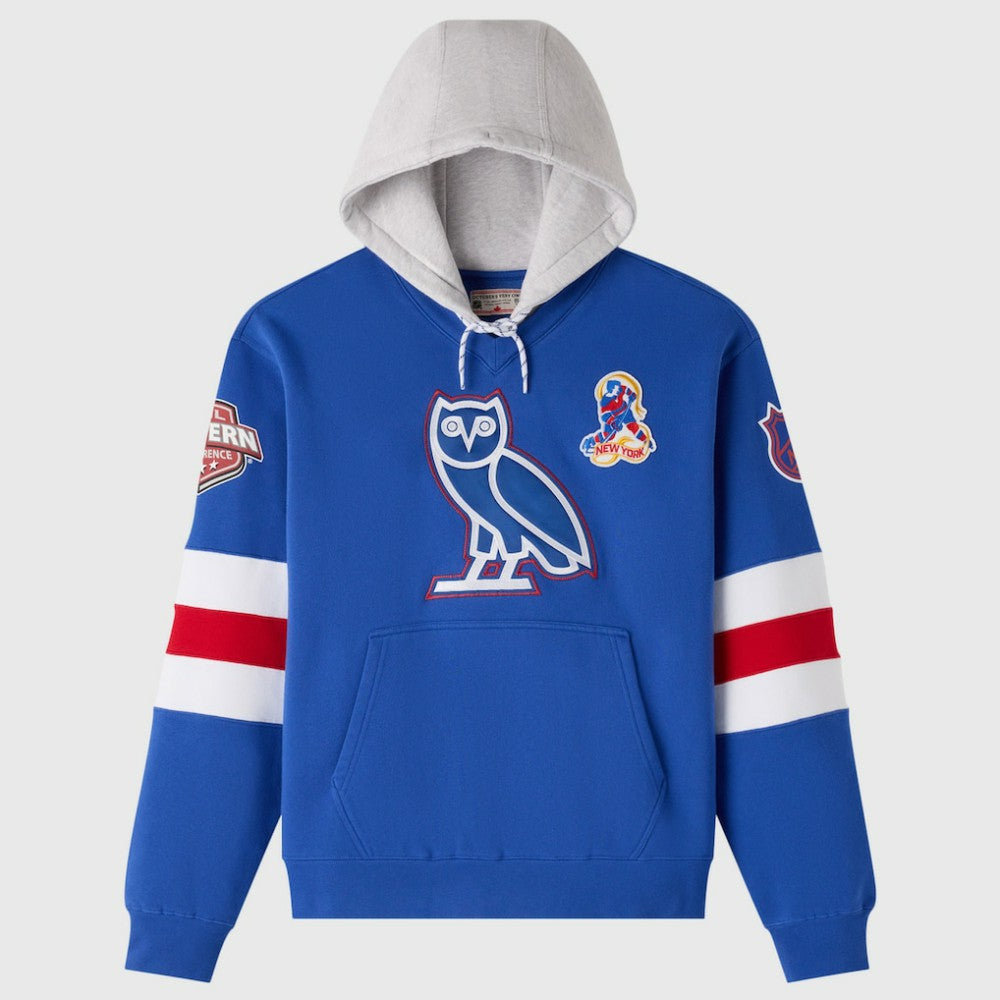 New York Rangers OVO x NHL Fleece Hoodie - Blue | NHL Clearance