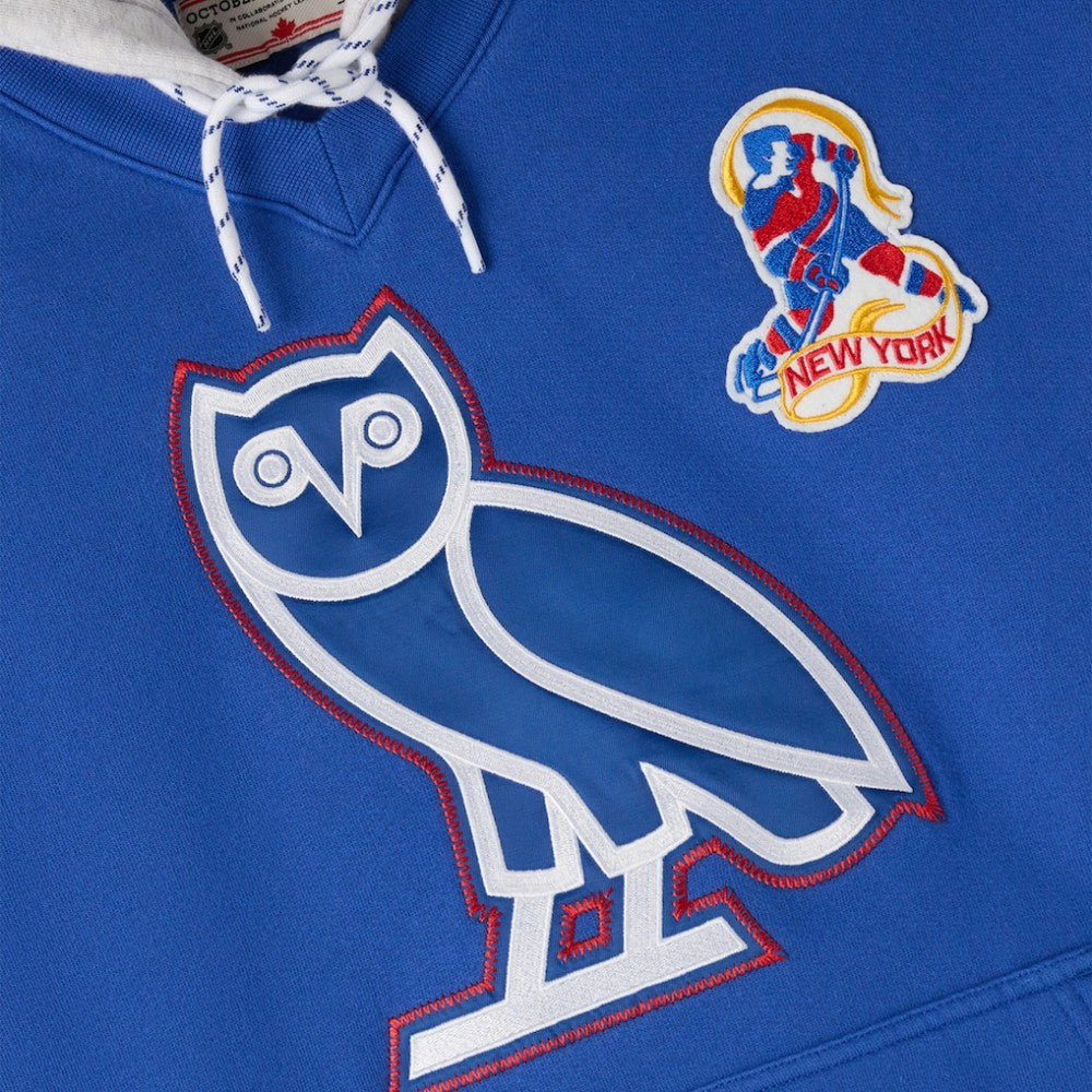 New York Rangers OVO x NHL Fleece Hoodie - Blue | NHL Clearance
