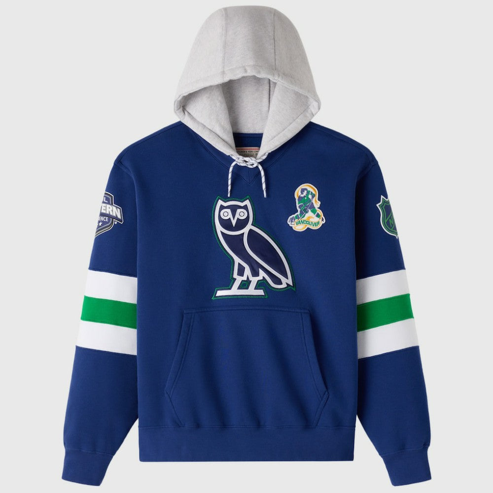Vancouver Canucks OVO x NHL Fleece Hoodie - Blue | NHL Lifestyle