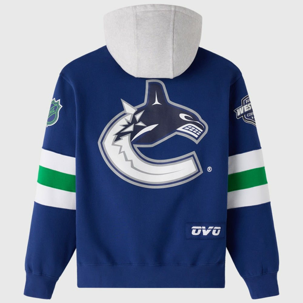 Vancouver Canucks OVO x NHL Fleece Hoodie - Blue | NHL Lifestyle