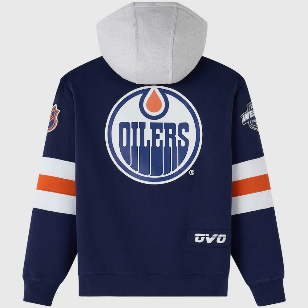 Edmonton Oilers OVO x NHL Fleece Hoodie - Navy | NHL Clearance