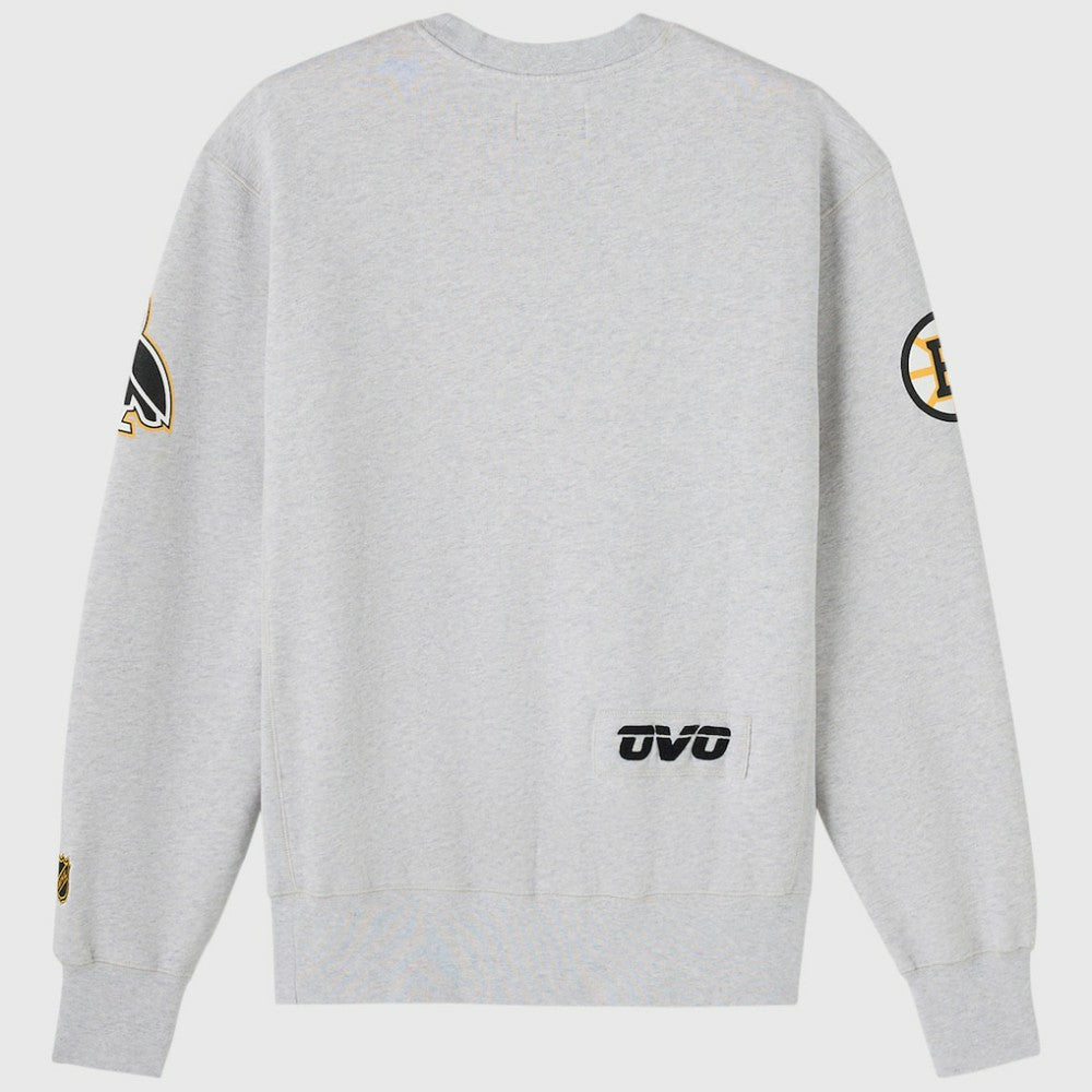 Boston Bruins OVO x NHL Fleece Sweatshirt - Heather Gray | NHL Clearance
