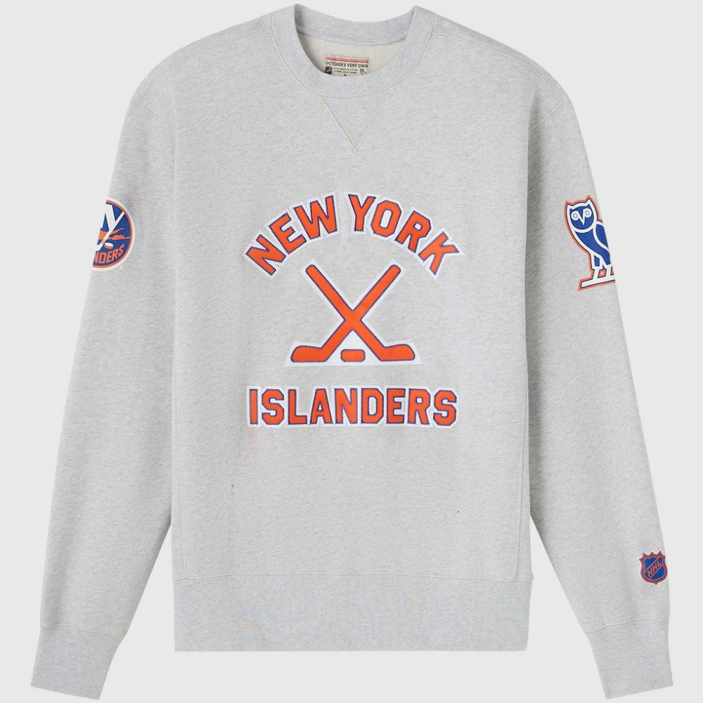 New York Islanders OVO x NHL Fleece Sweatshirt - Heather Gray | NHL sale