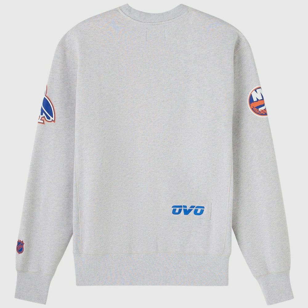 New York Islanders OVO x NHL Fleece Sweatshirt - Heather Gray | NHL sale