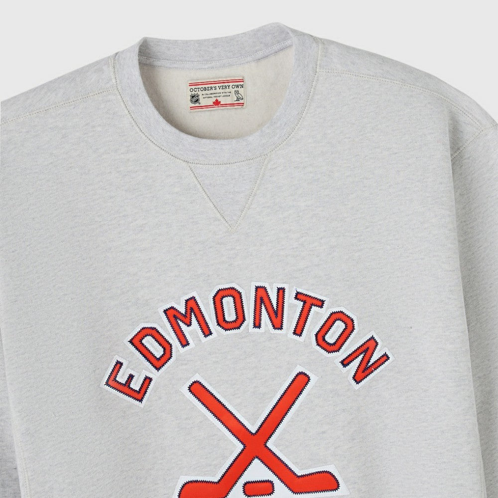 Edmonton Oilers OVO x NHL Fleece Sweatshirt - Heather Gray | NHL on sale