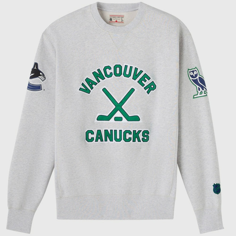 Vancouver Canucks OVO x NHL Fleece Sweatshirt - Heather Gray | NHL near me