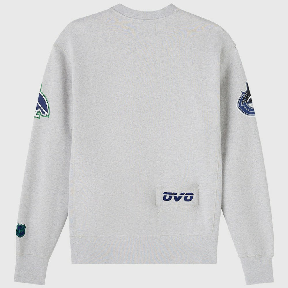 Vancouver Canucks OVO x NHL Fleece Sweatshirt - Heather Gray | NHL near me