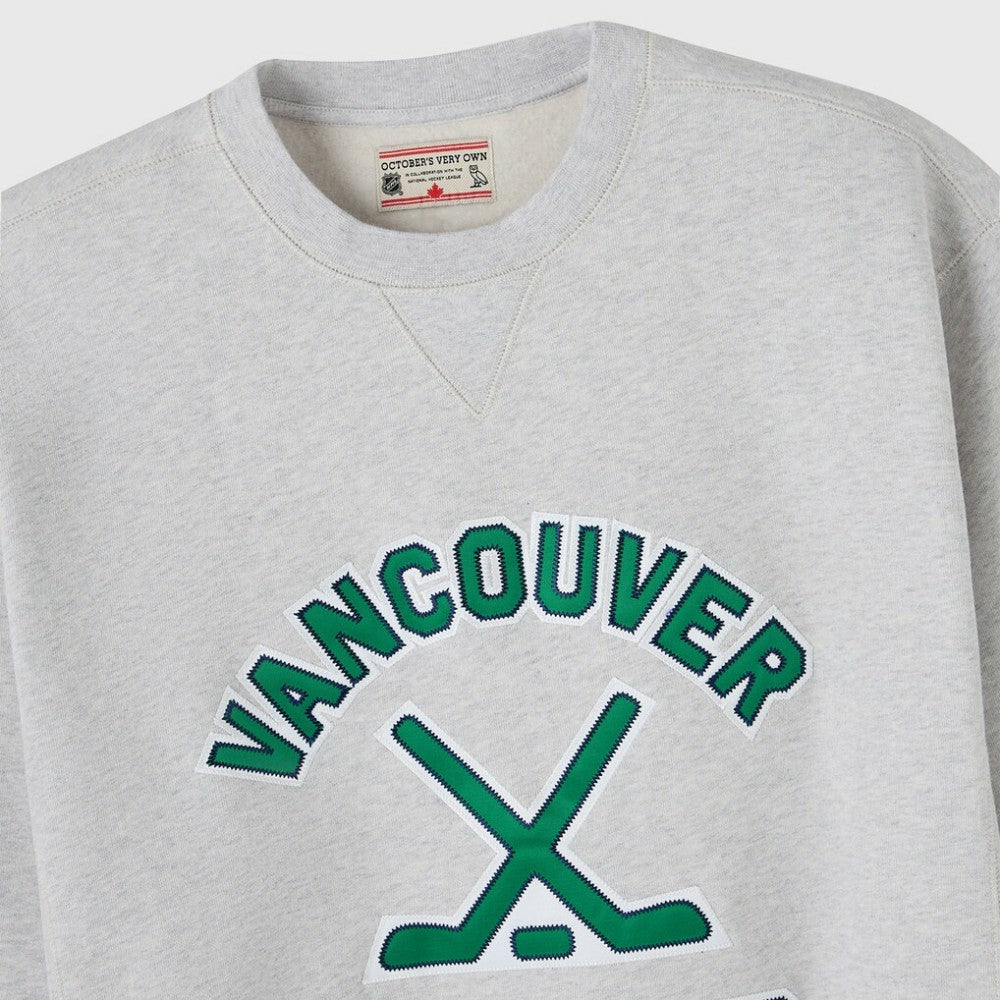 Vancouver Canucks OVO x NHL Fleece Sweatshirt - Heather Gray | NHL near me