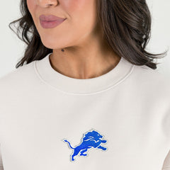 Detroit Lions Gameday Couture Women's Power Move Stadium Premium Drop Shoulder Sweatshirt - Natural - NFL
