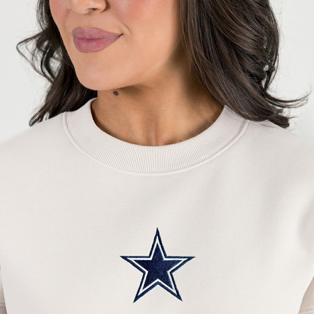 Dallas Cowboys Gameday Couture Women's Power Move Stadium Premium Drop Shoulder Sweatshirt - Natural - NFL
