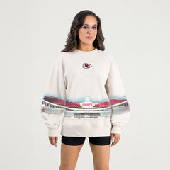 Kansas City Chiefs Gameday Couture Women's Power Move Stadium Premium Drop Shoulder Sweatshirt - Natural - NFL