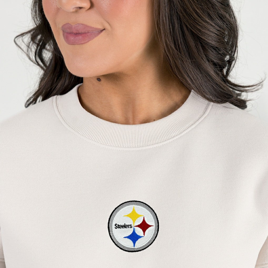 Pittsburgh Steelers Gameday Couture Women's Power Move Stadium Premium Drop Shoulder Sweatshirt - Natural - NFL