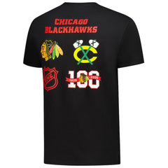 Chicago Blackhawks Starter Logo Collage T-Shirt - Black | NHL Lifestyle
