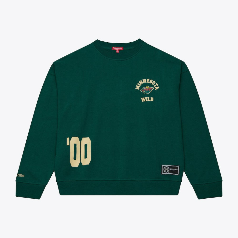Minnesota Wild Mitchell & Ness Women's Crewneck Sweatshirt - Green | NHL Lifestyle