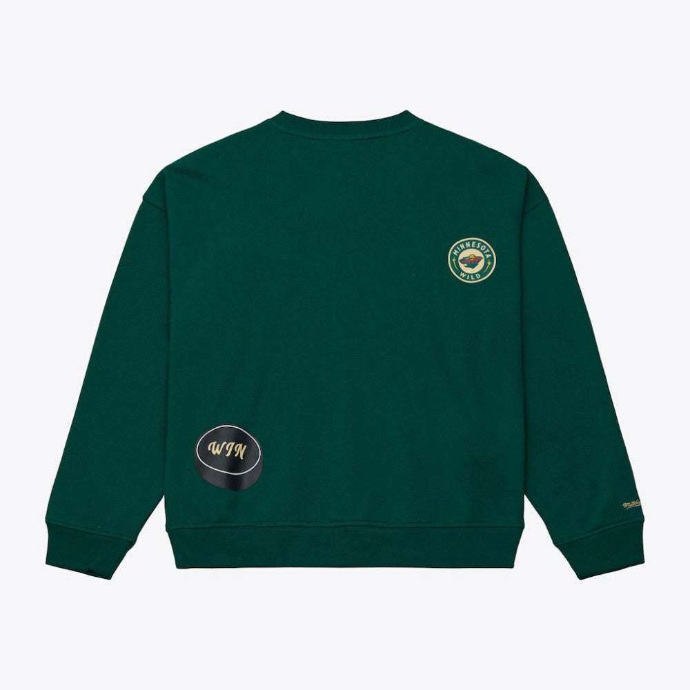 Minnesota Wild Mitchell & Ness Women's Crewneck Sweatshirt - Green | NHL Lifestyle