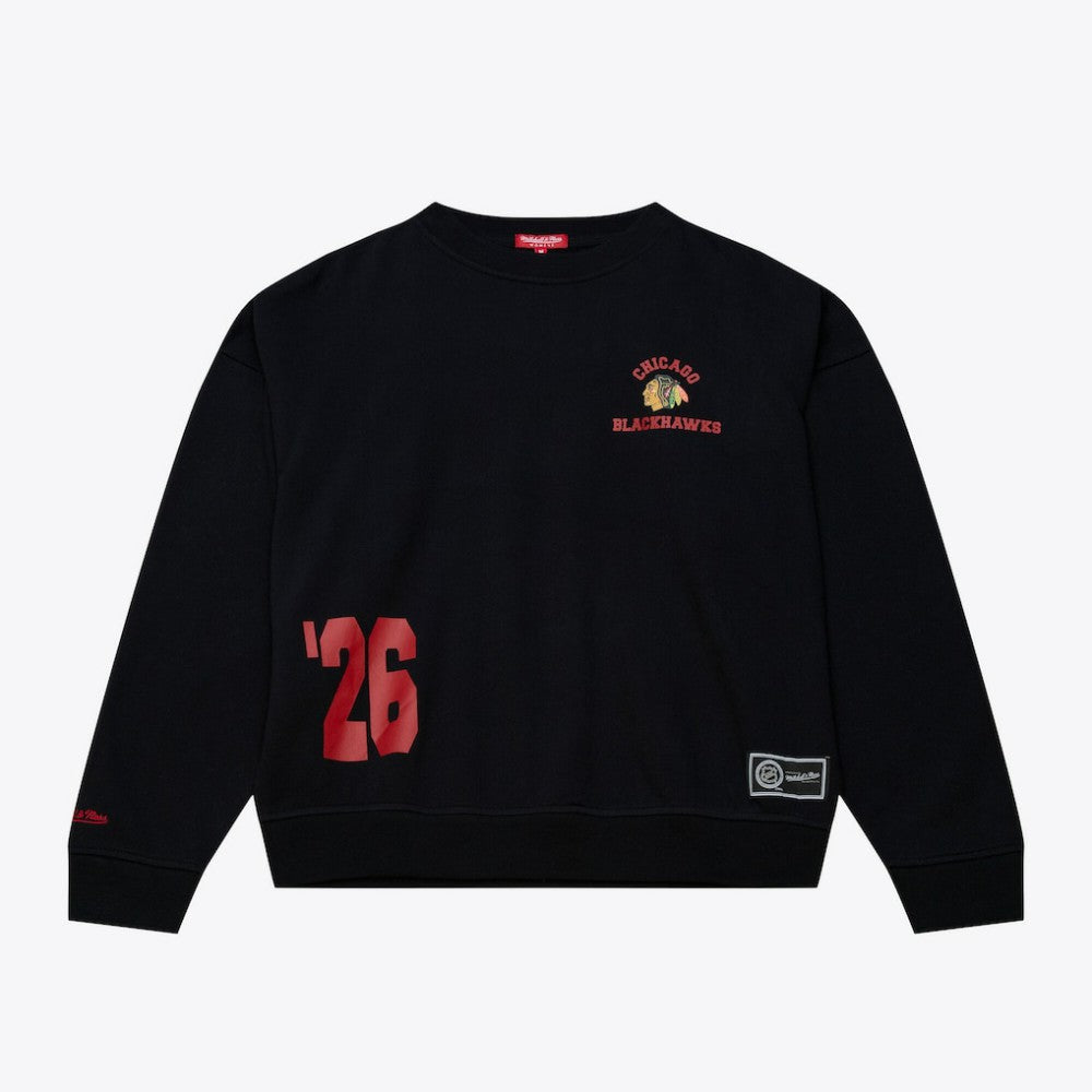 Chicago Blackhawks Mitchell & Ness Women's Crewneck Sweatshirt - Black | NHL online