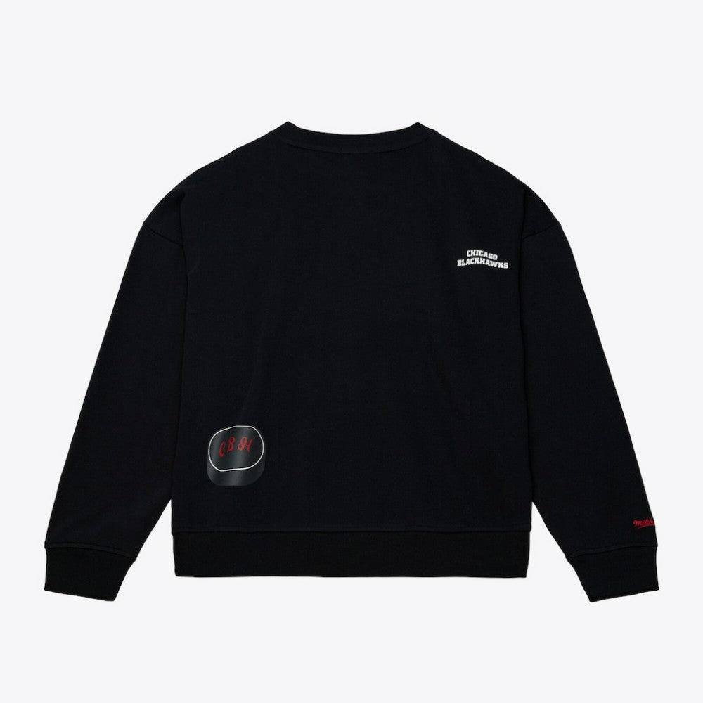 Chicago Blackhawks Mitchell & Ness Women's Crewneck Sweatshirt - Black | NHL online