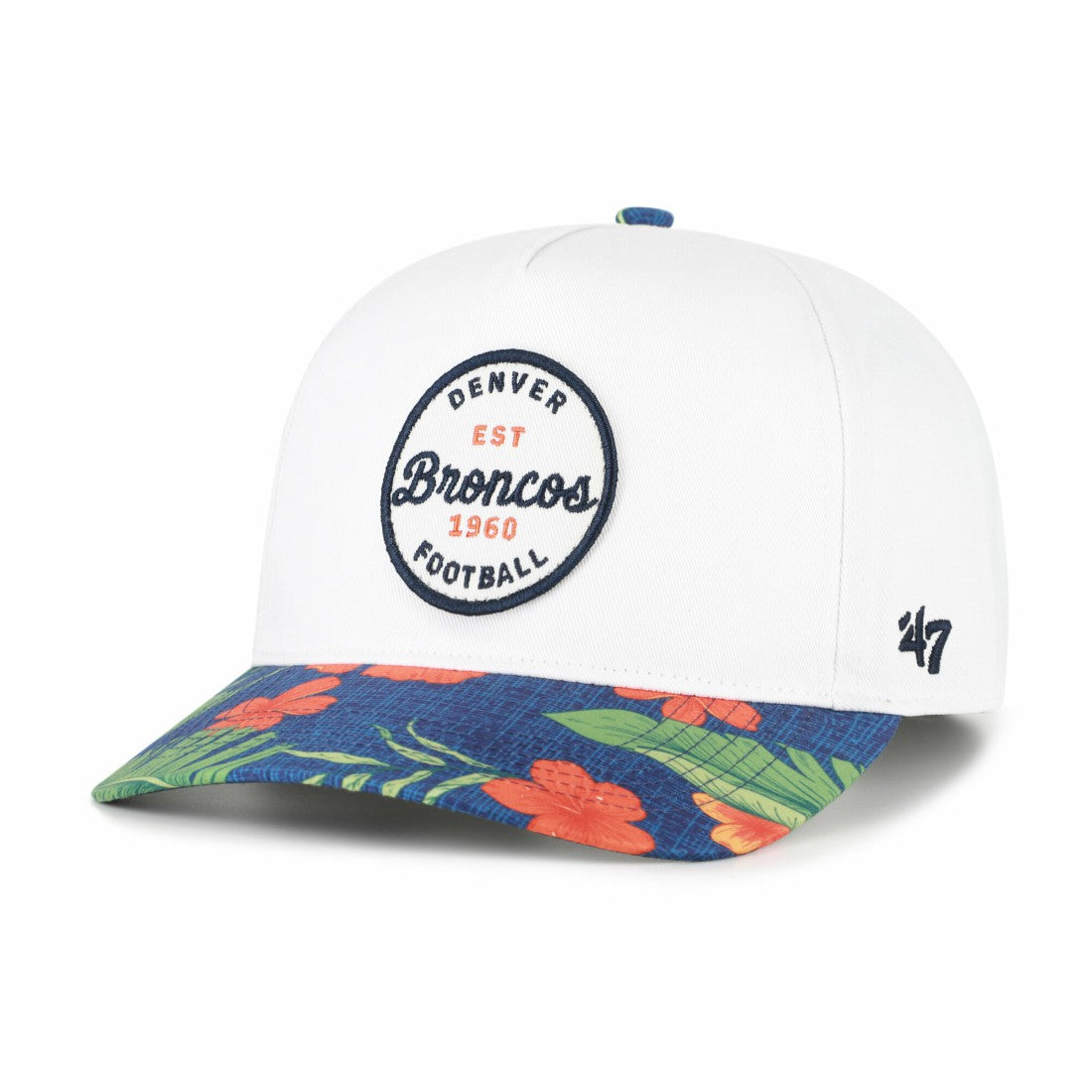 Denver Broncos '47 Beach Side Hitch Adjustable Hat - White/Navy - 47 brand