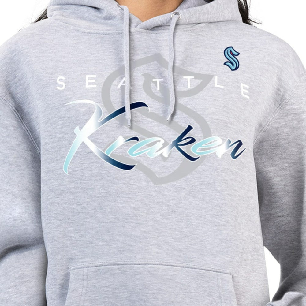 Seattle Kraken G-III 4Her by Carl Banks Women's Shadow Logo Fleece Hoodie - Gray | NHL Clearance