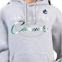 Vancouver Canucks G-III 4Her by Carl Banks Women's Shadow Logo Fleece Hoodie - Gray | NHL Lifestyle