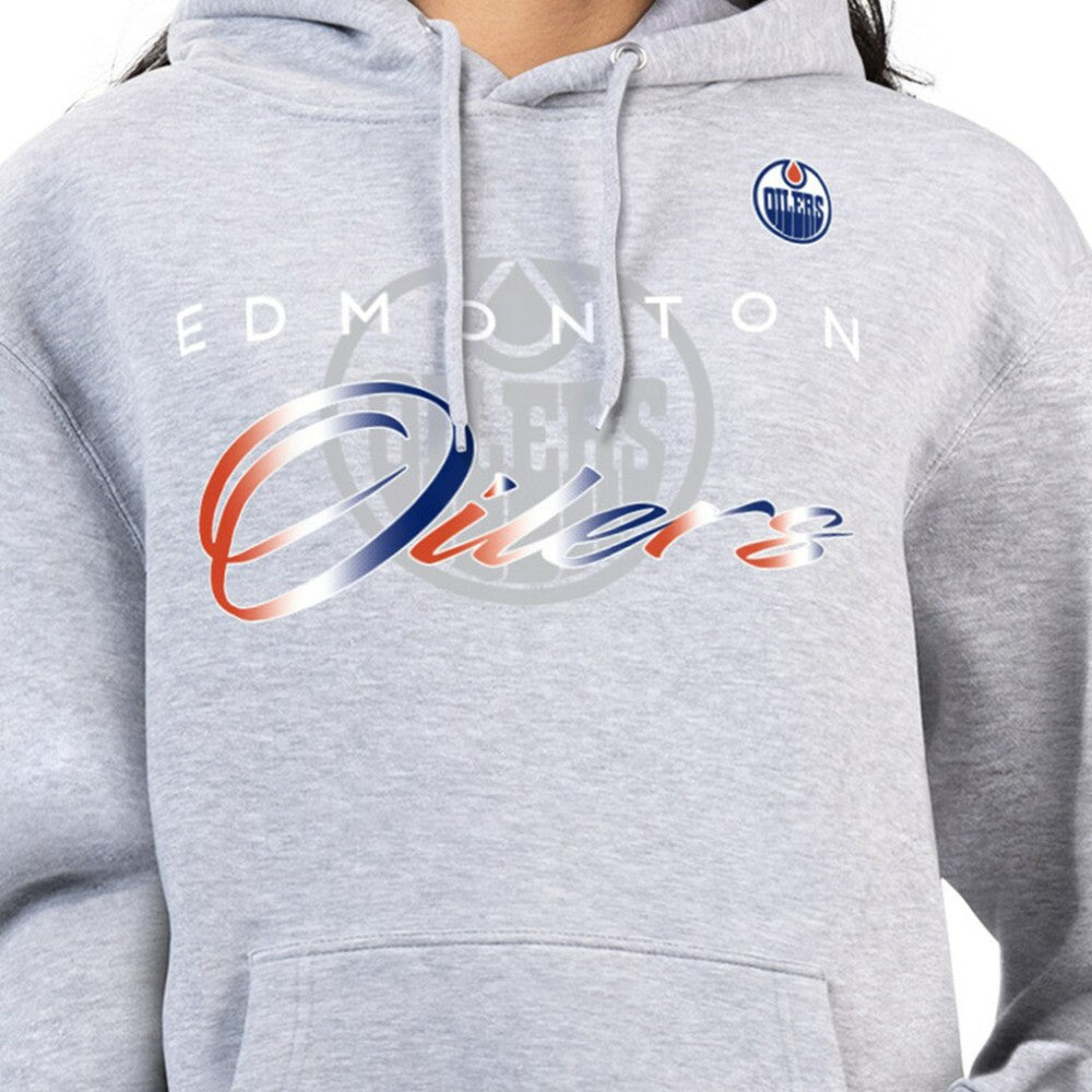 Edmonton Oilers G-III 4Her by Carl Banks Women's Shadow Logo Fleece Hoodie - Gray | NHL online