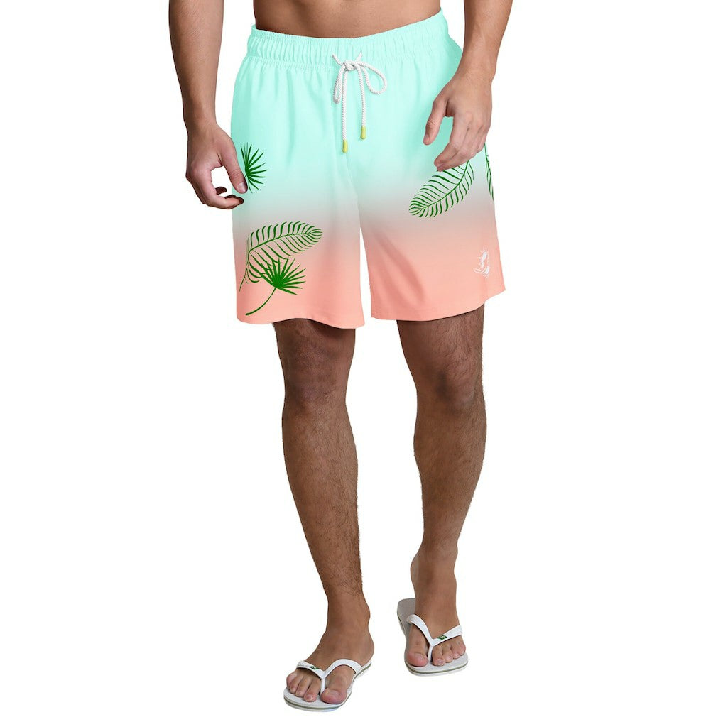Miami Dolphins Margaritaville Sunset On The Beach Swim Shorts - Aqua - NFL