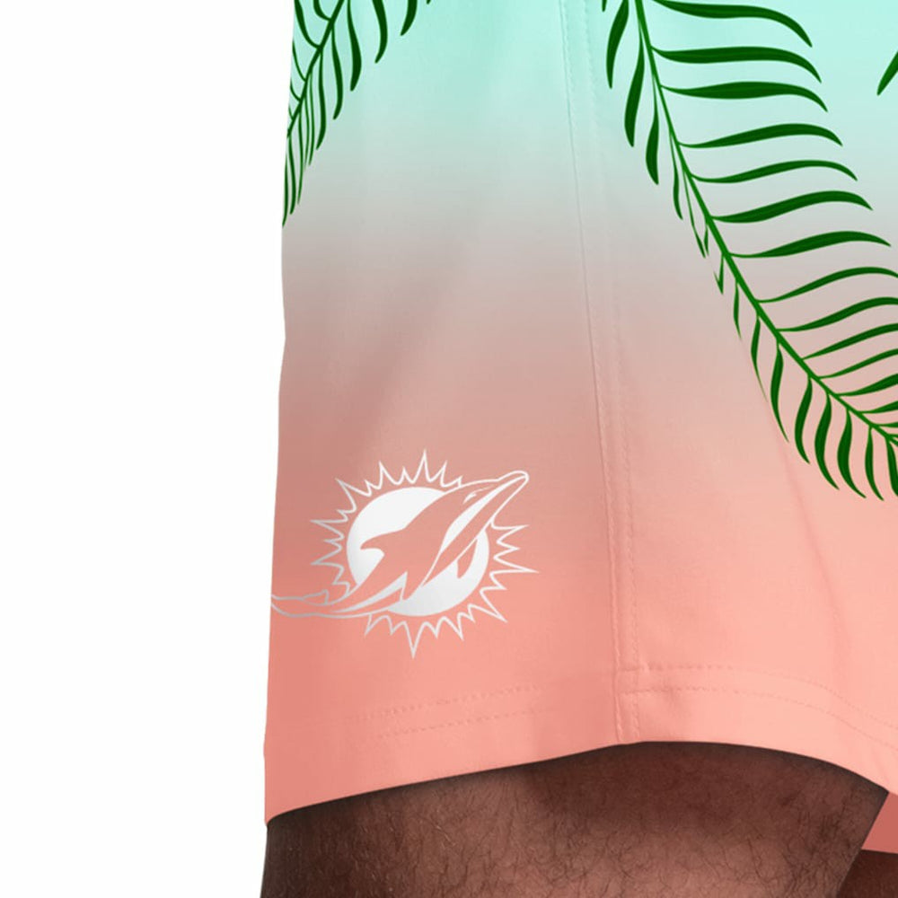 Miami Dolphins Margaritaville Sunset On The Beach Swim Shorts - Aqua - NFL