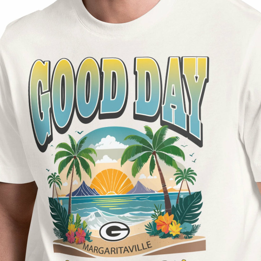 Green Bay Packers Margaritaville Good Day T-Shirt - Cream - NFL