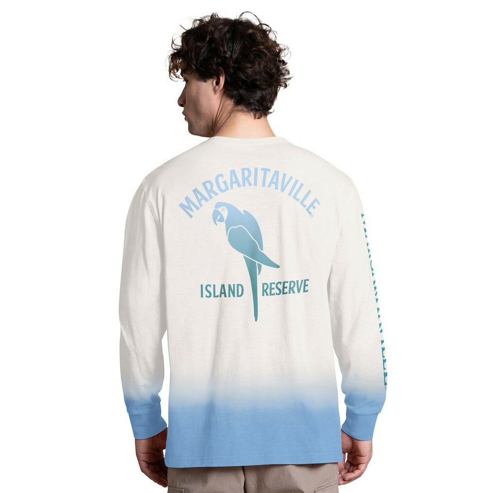Pittsburgh Steelers Margaritaville Island Reserve Long Sleeve Slub Henley Shirt - White/Light Blue - NFL