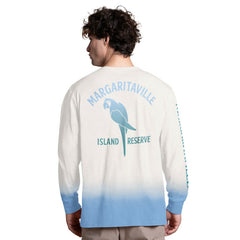 Buffalo Bills Margaritaville Island Reserve Long Sleeve Slub Henley Shirt - White/Light Blue - NFL