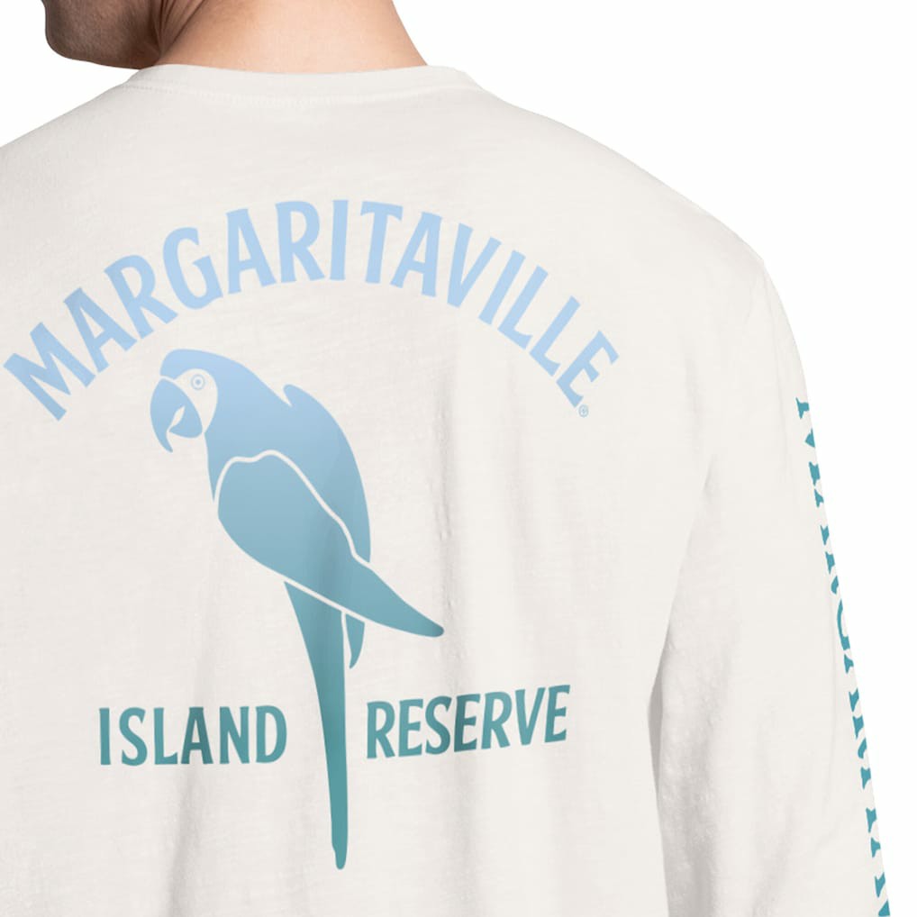 Buffalo Bills Margaritaville Island Reserve Long Sleeve Slub Henley Shirt - White/Light Blue - NFL