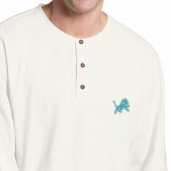 Detroit Lions Margaritaville Island Reserve Long Sleeve Slub Henley Shirt - White/Light Blue - NFL