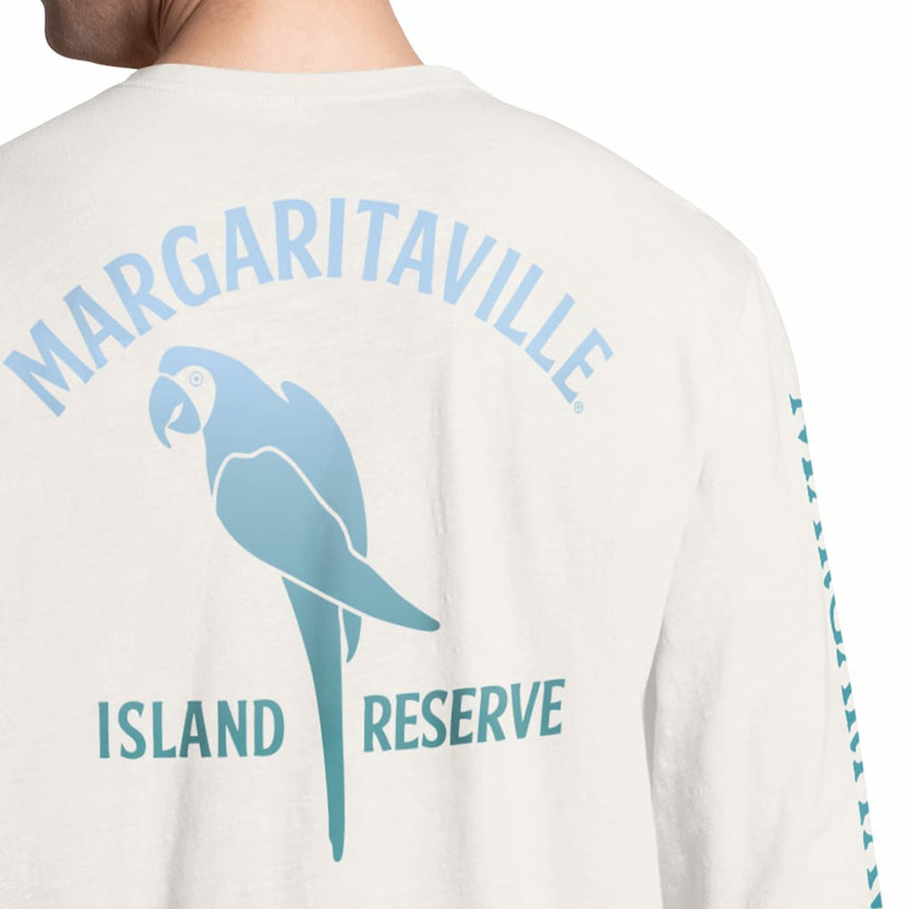 Philadelphia Eagles Margaritaville Island Reserve Long Sleeve Slub Henley Shirt - White/Light Blue - NFL