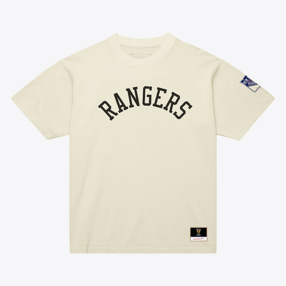New York Rangers Mitchell & Ness Unisex Arched Team T-Shirt - Cream | NHL on sale