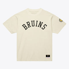 Boston Bruins Mitchell & Ness Unisex Arched Team T-Shirt - Cream | NHL Clearance