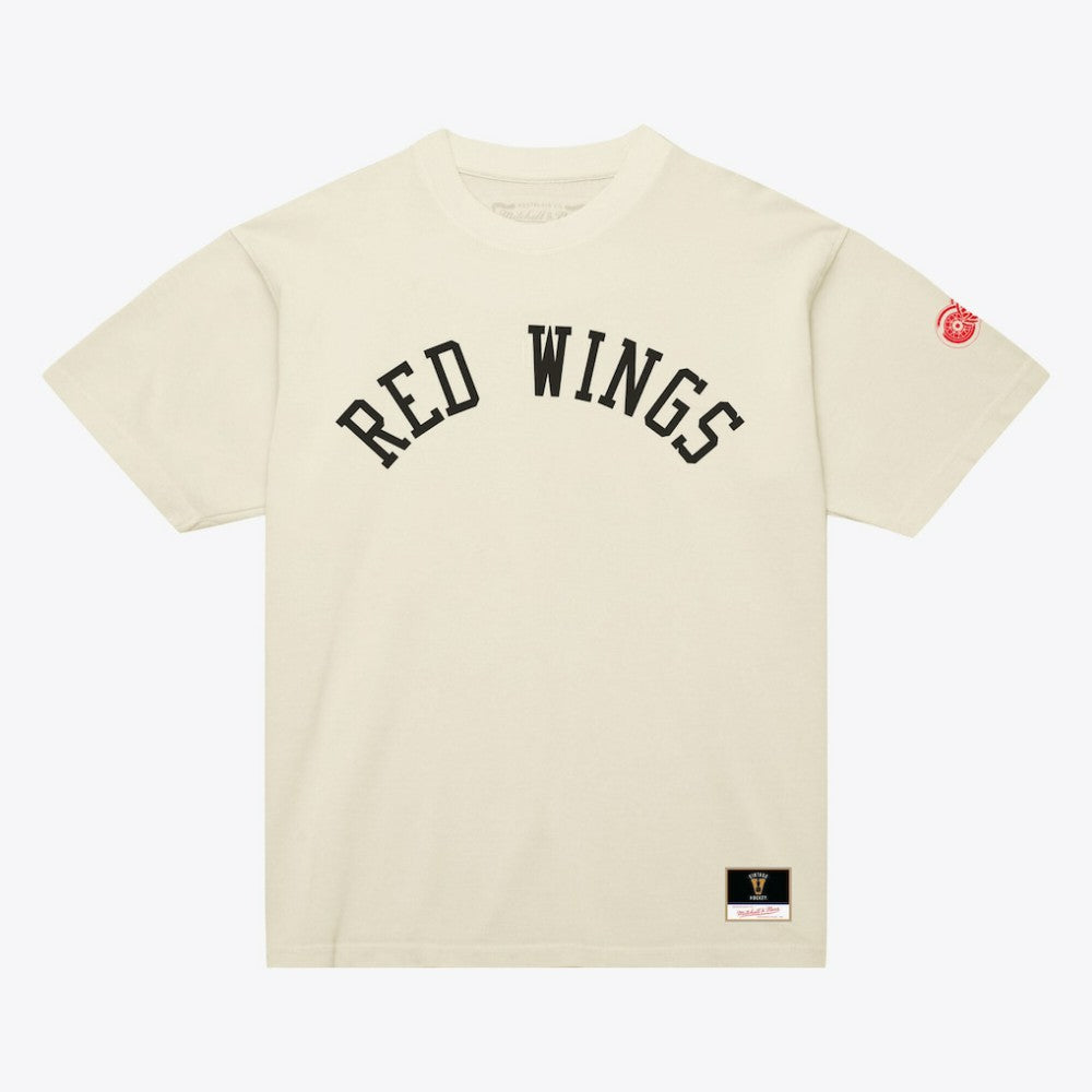 Detroit Red Wings Mitchell & Ness Unisex Arched Team T-Shirt - Cream | NHL Lifestyle