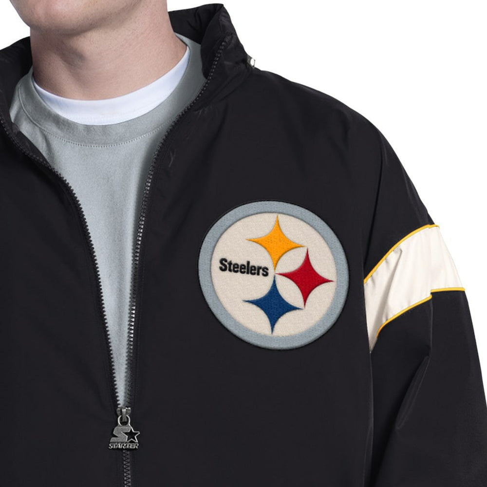 Pittsburgh Steelers Starter The Gust Full-Zip Hooded Jacket - Black - NFL