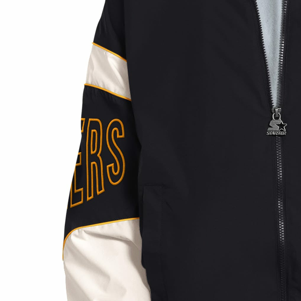 Pittsburgh Steelers Starter The Gust Full-Zip Hooded Jacket - Black - NFL