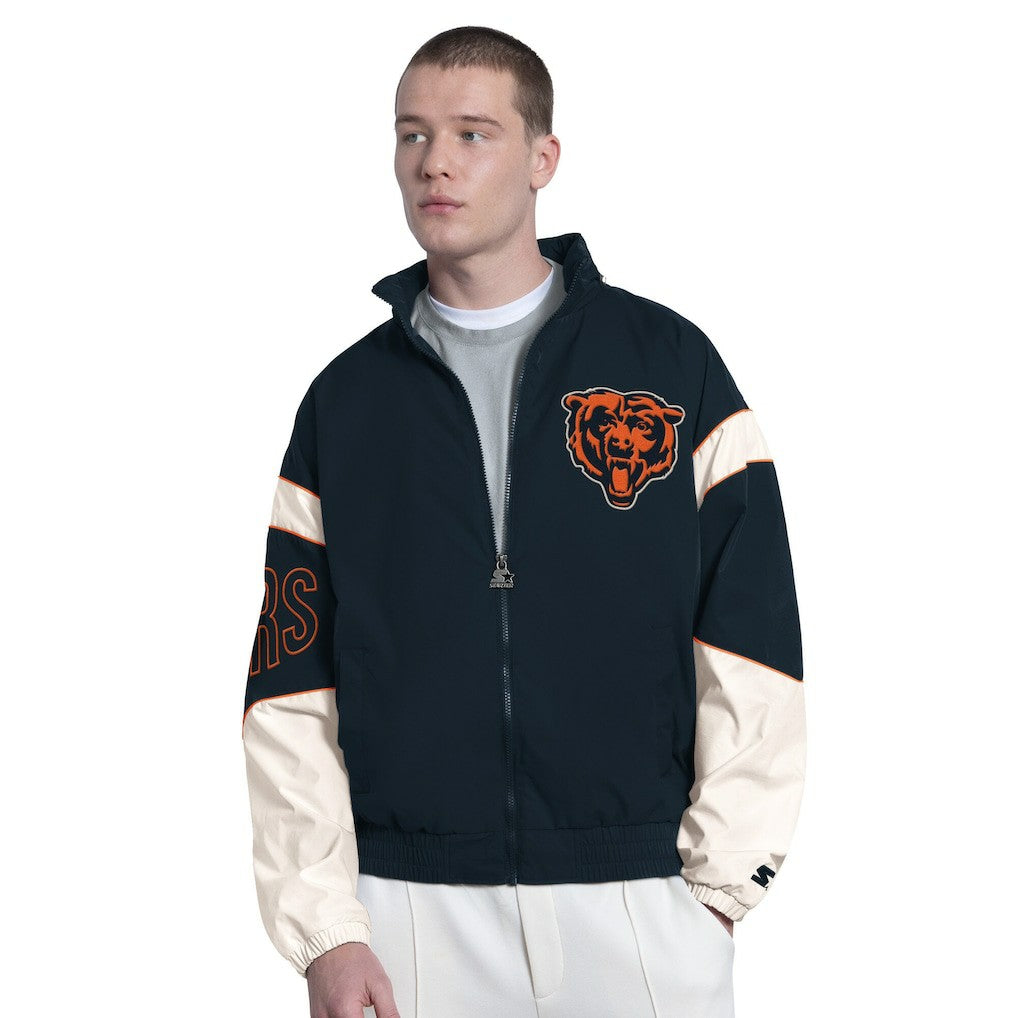 Chicago Bears Starter The Gust Full-Zip Hooded Jacket - Navy - NFL