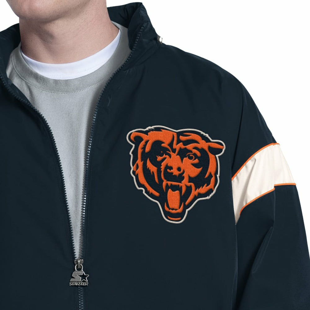 Chicago Bears Starter The Gust Full-Zip Hooded Jacket - Navy - NFL