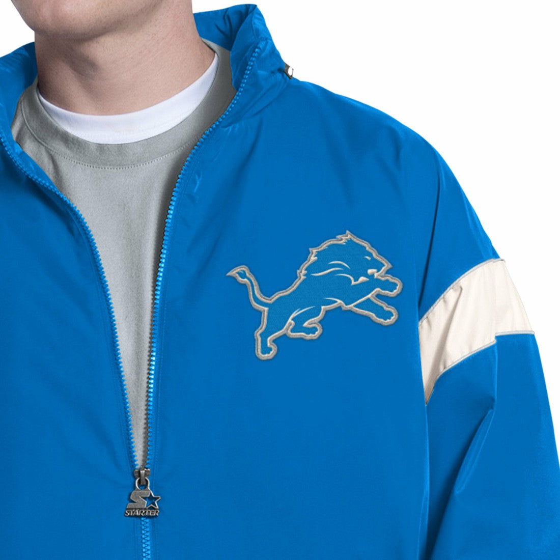 Detroit Lions Starter The Gust Full-Zip Hooded Jacket - Blue - NFL