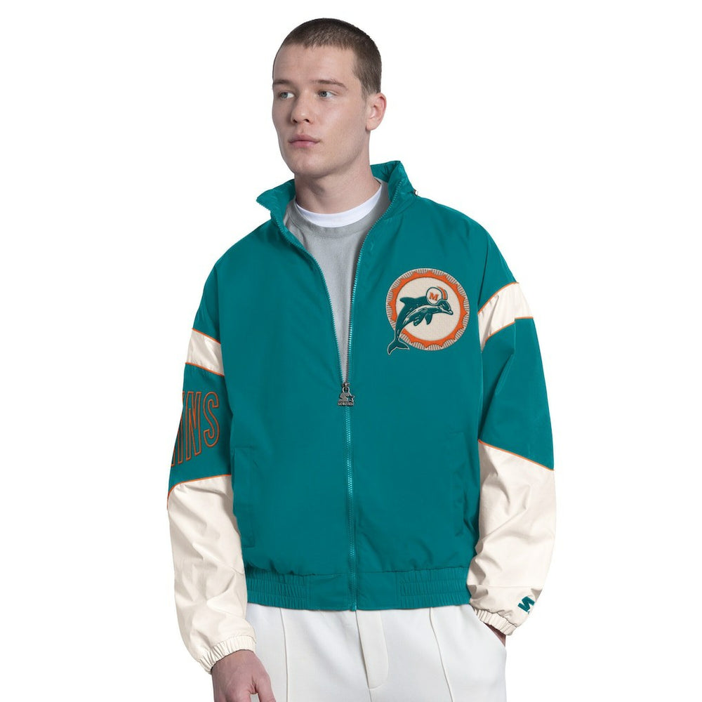 Miami Dolphins Starter The Gust Full-Zip Hooded Jacket - Aqua - NFL
