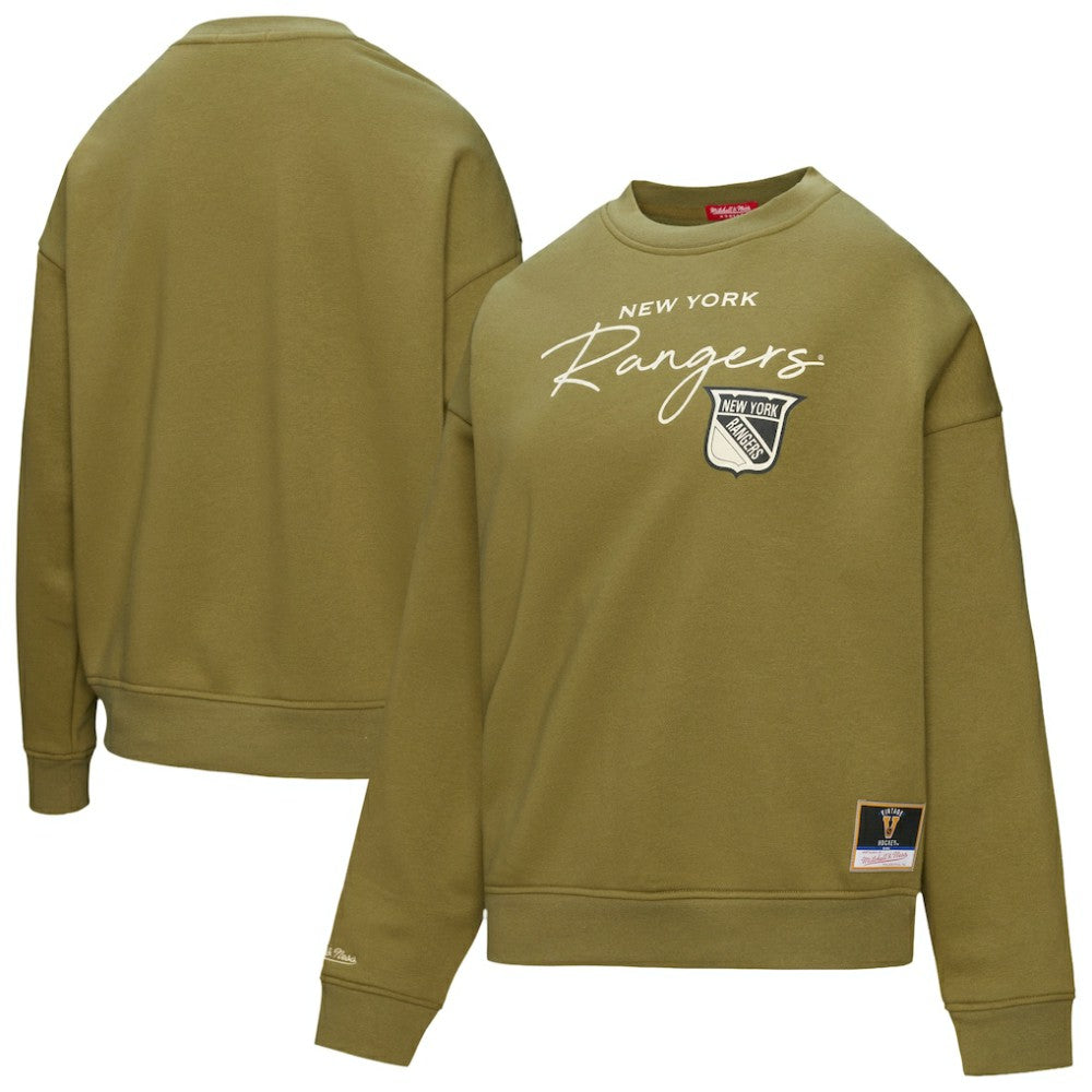 New York Rangers Mitchell & Ness Women's Fleece Sweatshirt - Hunter Green | NHL Lifestyle