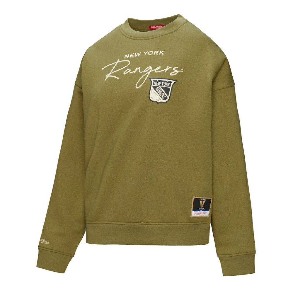 New York Rangers Mitchell & Ness Women's Fleece Sweatshirt - Hunter Green | NHL Lifestyle